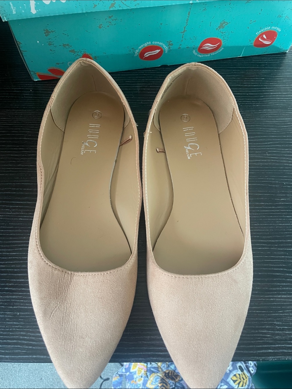 Nude Pointed Toe Ballet Flats for Women